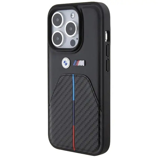 BMW Stamped Tricolor Stripe iPhone 15 Pro Case - Black - Cell phone cases and covers<<<HurtelXML