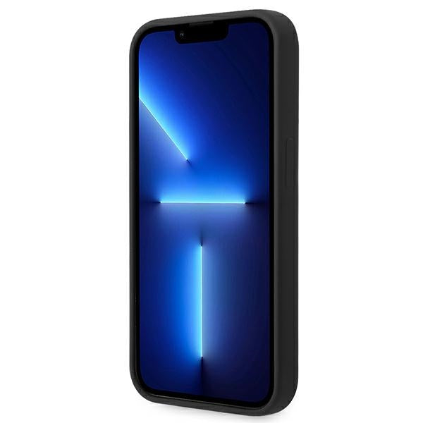 BMW Silicone Metal Logo Case for iPhone 14 Pro Max - Black