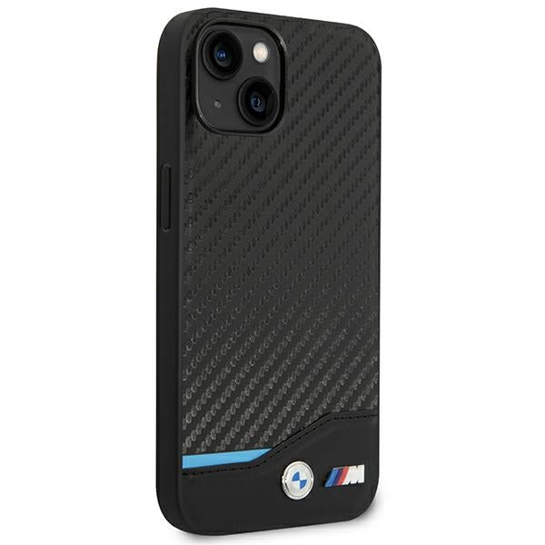 Case BMW BMHCP14M22NBCK iPhone 14 Plus 6.7 "black / black Leather Carbon
