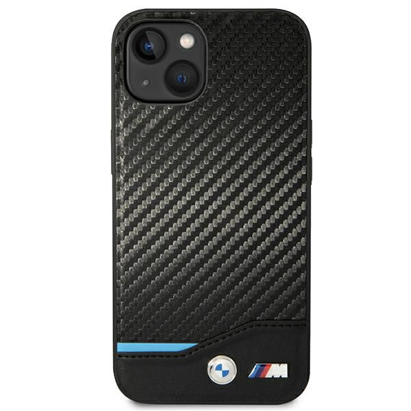 Case BMW BMHCP14M22NBCK iPhone 14 Plus 6.7 "black / black Leather Carbon