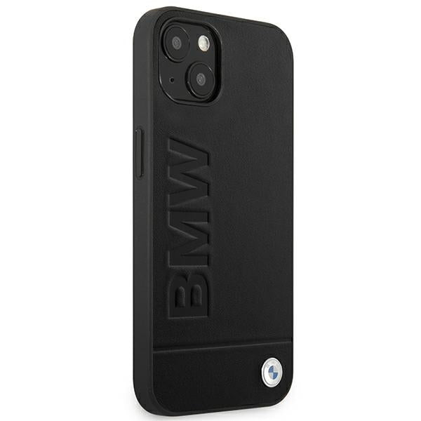 Case BMW BMHCP14MSLLBK iPhone 14 Plus 6.7 "black / black Leather Stamp