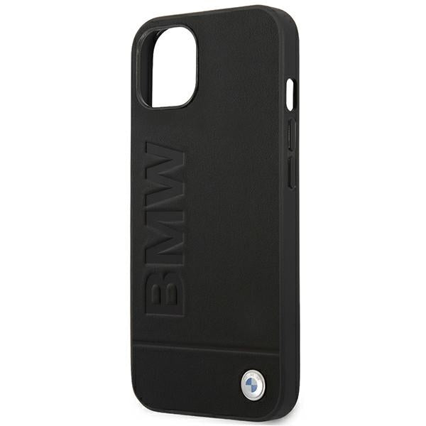 Case BMW BMHCP14MSLLBK iPhone 14 Plus 6.7 "black / black Leather Stamp