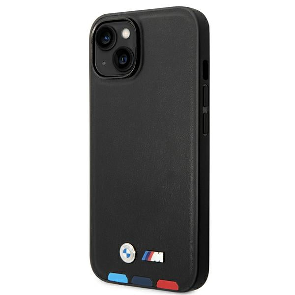 Case BMW BMHCP14S22PTDK iPhone 14 6.1 "black / black Leather Stamp Tricolor