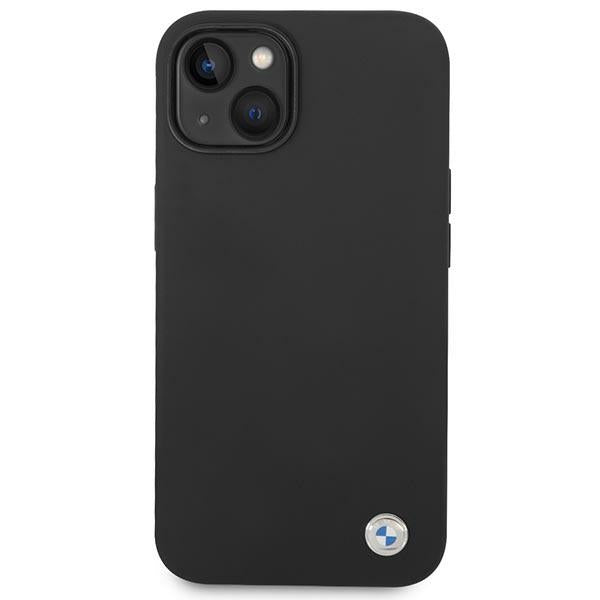 BMW Silicone Metal Logo Case for iPhone 14 - Black