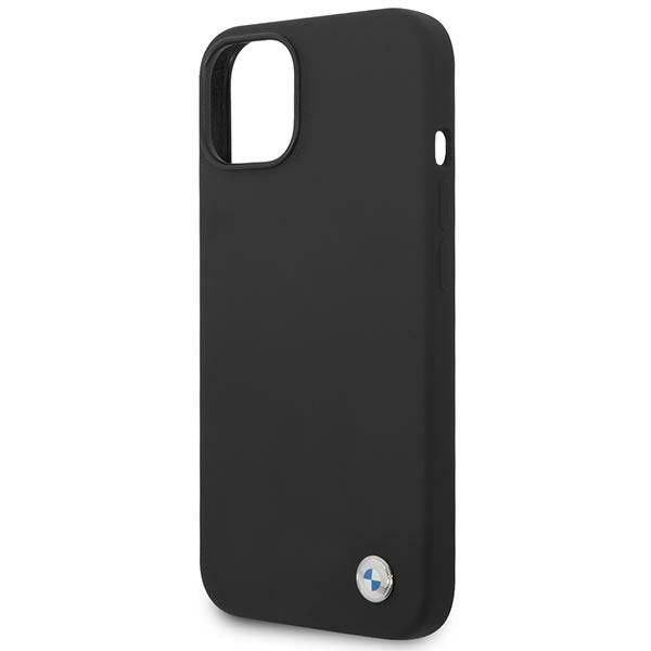 BMW Silicone Metal Logo Case for iPhone 14 - Black