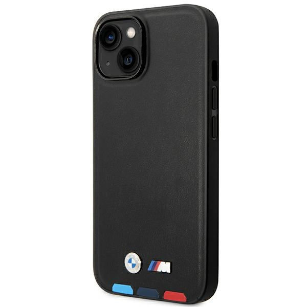 Case BMW BMHMP14M22PTDK iPhone 14 Plus 6.7 "black / black Leather Stamp Tricolor Magsafe