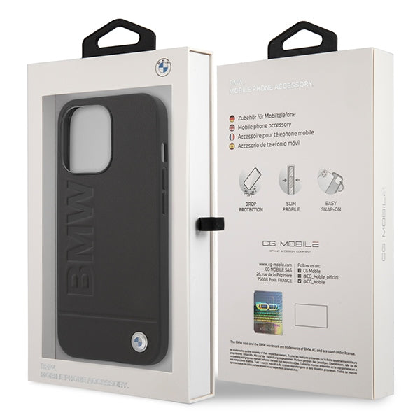 BMW Signature Logo Imprint MagSafe Case for iPhone 14 Pro Max - Black