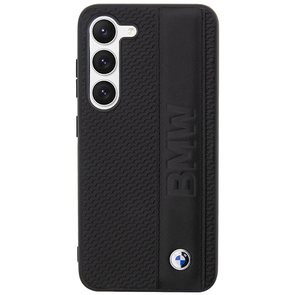 Case BMW BMHCS23M22RDPK S23+ S916 black/black hardcase Leather Textured &amp; Stripe