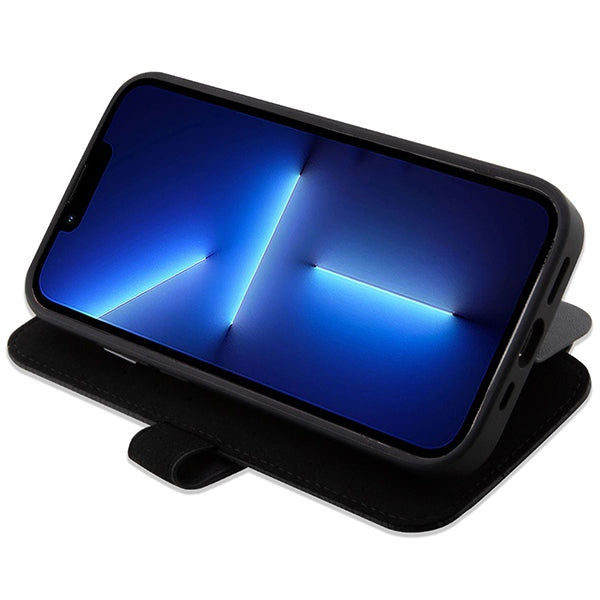 Case BMW BMBKP14X22RDPK iPhone 14 Pro Max 6.7" black/black bookcase Leather Textured&Stripe