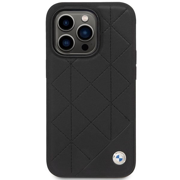 Case BMW BMHCP14L22RQDK iPhone 14 Pro 6.1" black/black Leather Quilted