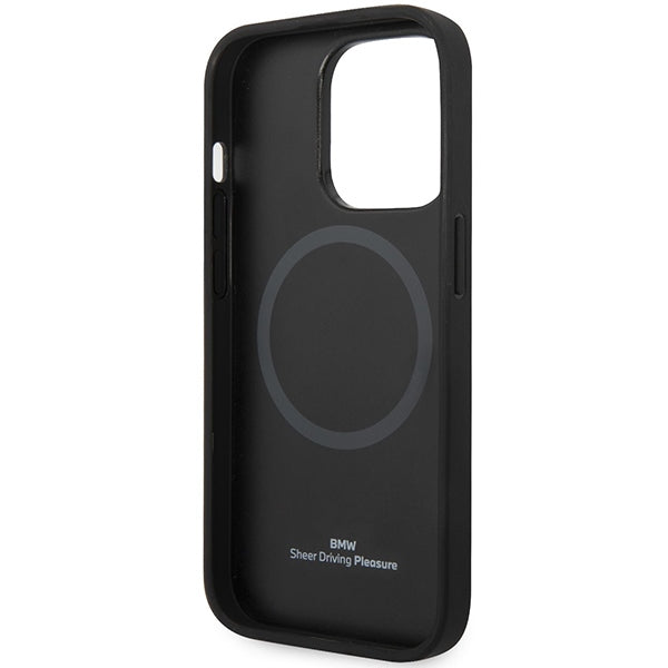 Case BMW BMHMP14L22RFGR iPhone 14 Pro 6.1" Burgundy/burgundy Leather Diamond Pattern MagSafe