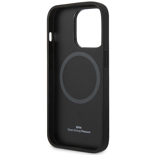 Case BMW BMHMP14L22RPSK iPhone 14 Pro 6.1" black/black Leather Seats Pattern MagSafe