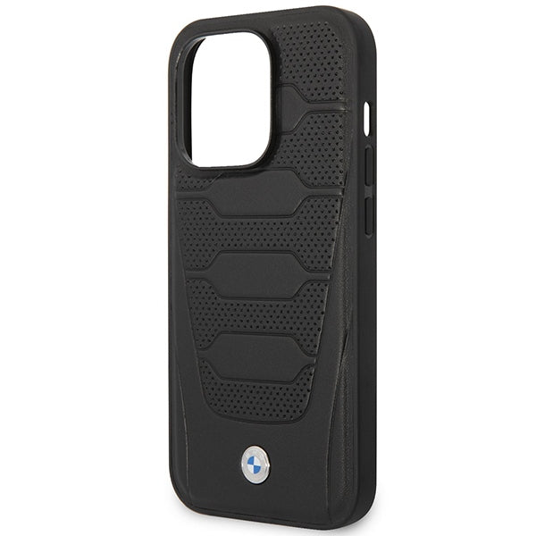 Case BMW BMHMP14L22RPSK iPhone 14 Pro 6.1" black/black Leather Seats Pattern MagSafe