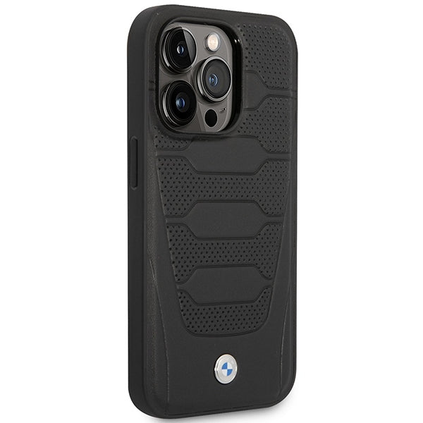 Case BMW BMHMP14L22RPSK iPhone 14 Pro 6.1" black/black Leather Seats Pattern MagSafe