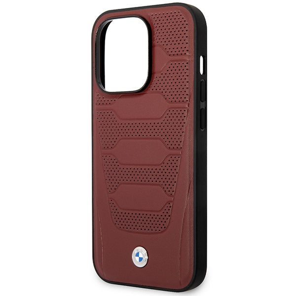 Case BMW BMHMP14L22RPSR iPhone 14 Pro 6.1" Burgundy/burgundy Leather Seats Pattern MagSafe