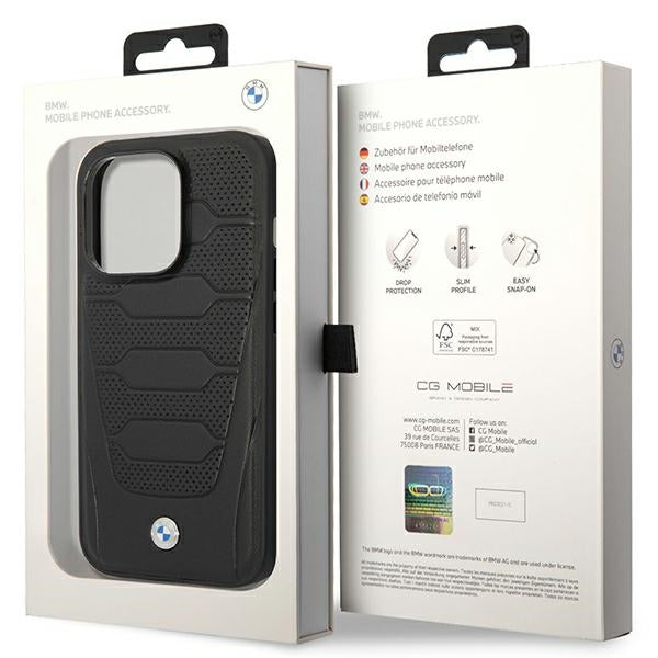 Case BMW BMHMP14X22RPSK iPhone 14 Pro Max 6.7" black/black Leather Seats Pattern MagSafe