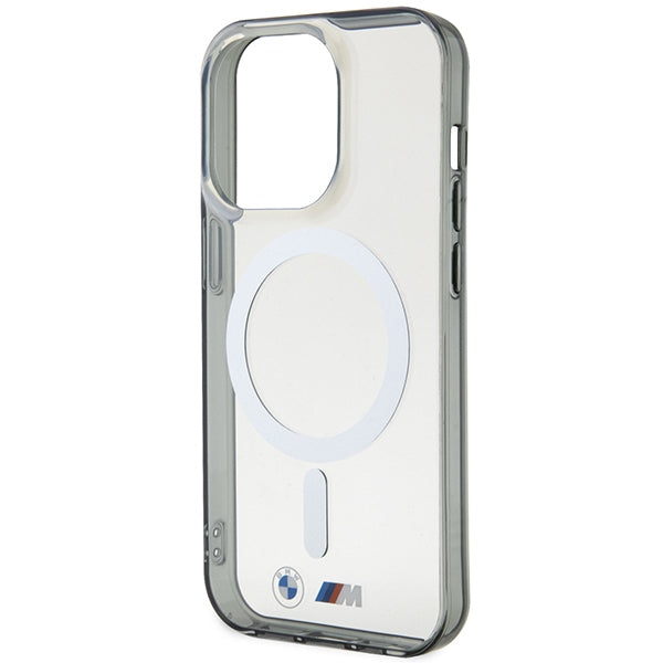 Case BMW BMHMP14LHCRS iPhone 14 Pro 6.1" transparent hardcase Silver Ring MagSafe