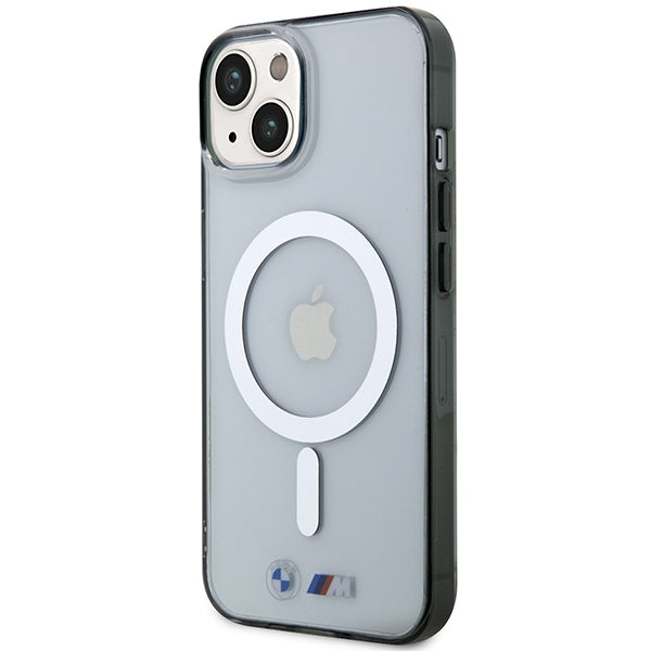 BMW BMHMP14SHCRS iPhone 14 6.1" case transparent hardcase Silver Ring MagSafe