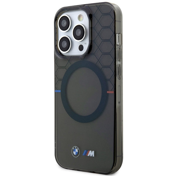 Case BMW BMHMP14XHGPK iPhone 14 Pro Max 6.7" grey/grey hardcase Pattern MagSafe