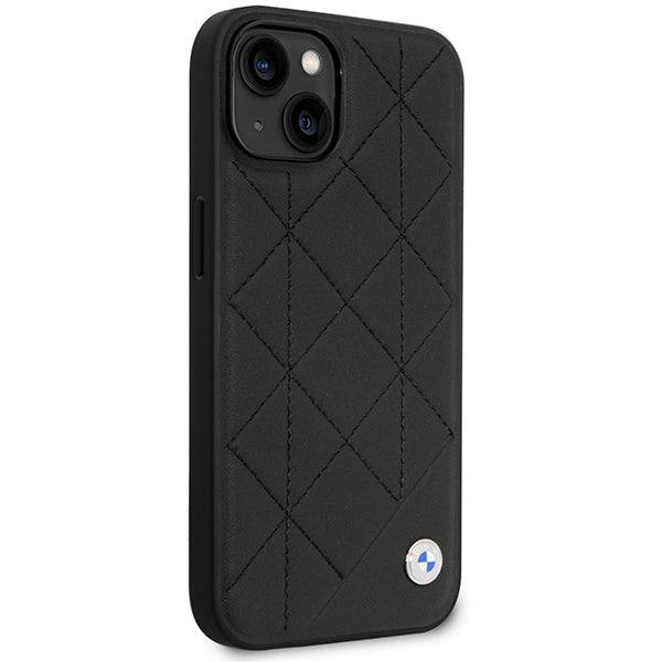 Case BMW BMHCP14S22RQDK iPhone 14 6.1" black/black Leather Quilted