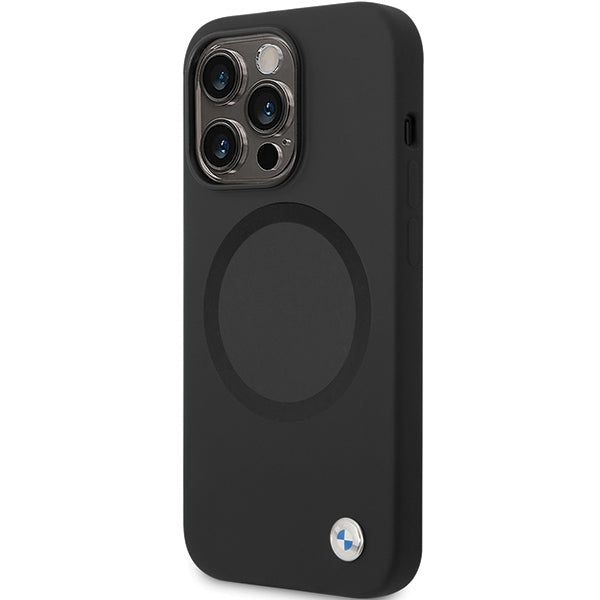BMW BMHMP14LSILBK2 case for iPhone 14 Pro - black Signature Liquid Silicone MagSafe