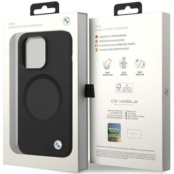 BMW BMHMP14XSILBK2 case for iPhone 14 Pro Max 6.7" - black Signature Liquid Silicone MagSafe