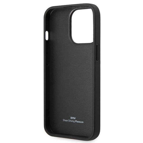 BMW Leather Diamond Pattern case for iPhone 14 Pro - black