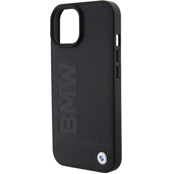 BMW Leather Hot Stamp case for iPhone 15 - black