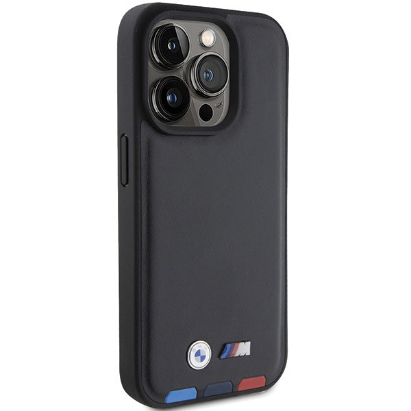 BMW BMHCP15L22PTDK iPhone 15 Pro 6.1" black/black Leather Stamp Tricolor