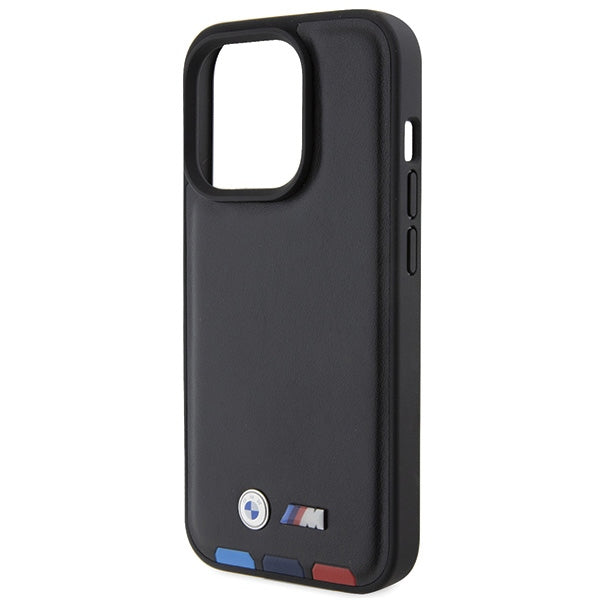 BMW BMHCP15L22PTDK iPhone 15 Pro 6.1" black/black Leather Stamp Tricolor