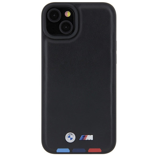 BMW BMHCP15M22PTDK iPhone 15 Plus 6.7" black/black Leather Stamp Tricolor