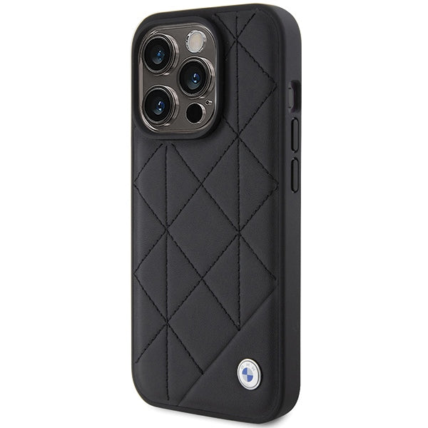 BMW Leather Quilted case for iPhone 15 Pro Max - black