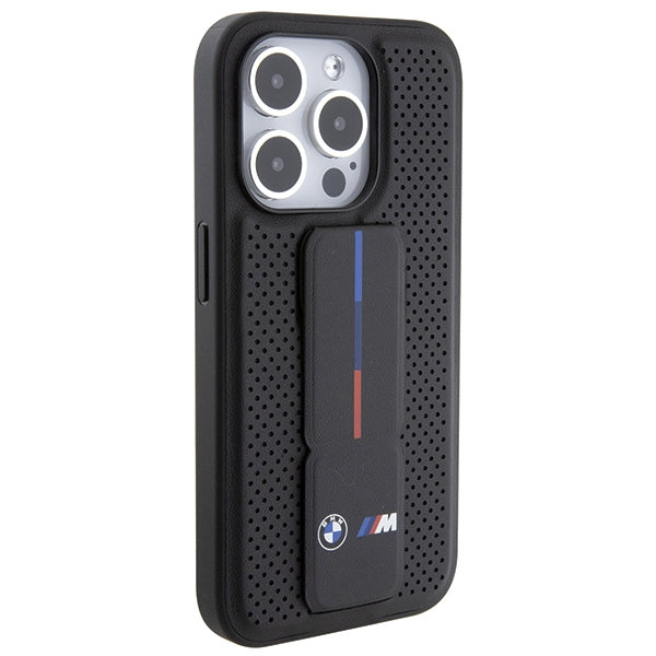 BMW Grip Stand Smooth &amp; Perforated case for iPhone 15 Pro Max - black