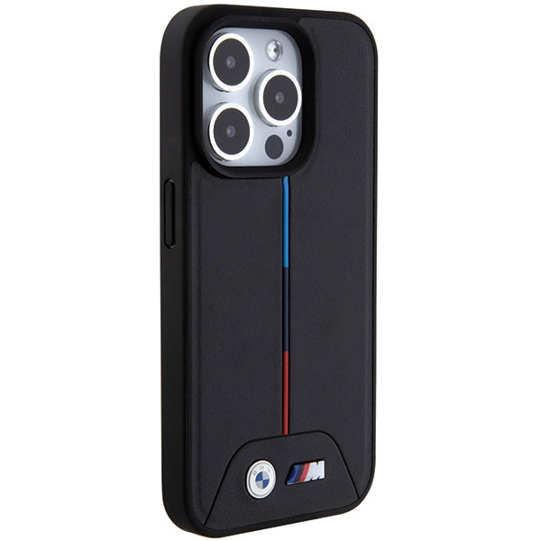 BMW Quilted Tricolor MagSafe case for iPhone 15 Pro - black