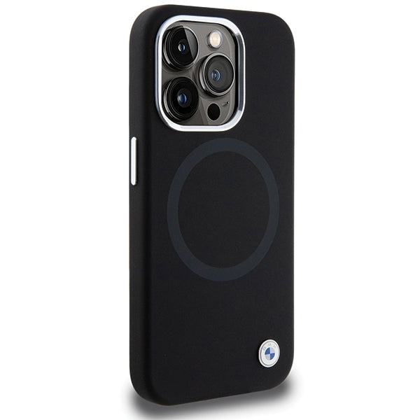 BMW Signature Liquid Silicone MagSafe case for iPhone 15 Pro - black