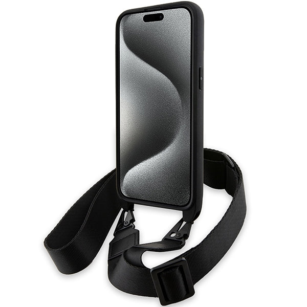 BMW M Edition Carbon Stripe &amp; Strap case for iPhone 15 Pro - black
