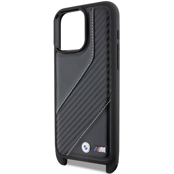 BMW M Edition Carbon Stripe &amp; Strap case for iPhone 15 Pro Max - black