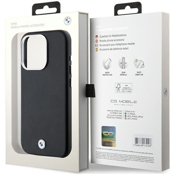 BMW Signature Wrapped Metal MagSafe case for iPhone 15 Pro - black