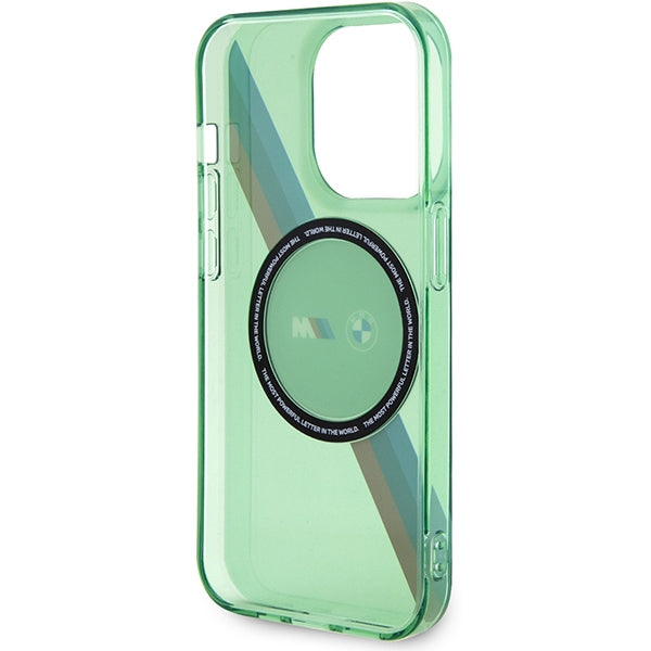 BMW M Tricolor Stripes MagSafe case for iPhone 15 Pro - green