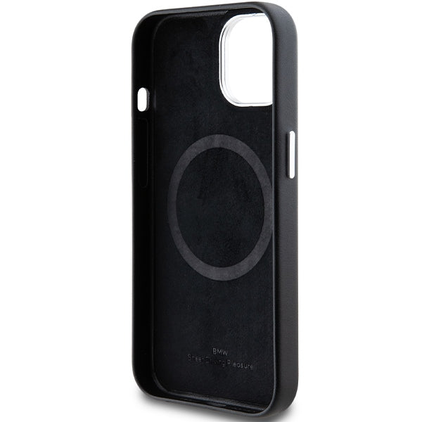 BMW Signature Wrapped Metal MagSafe case for iPhone 15 Plus / 14 Plus - black