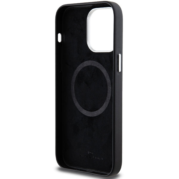BMW Signature Wrapped Metal MagSafe case for iPhone 15 Pro Max - black