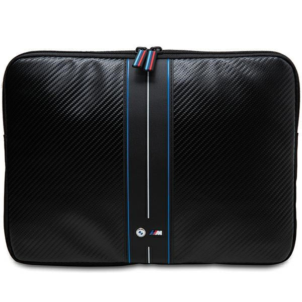 BMW Carbon &amp; Blue Stripe sleeve for a 14" laptop - black