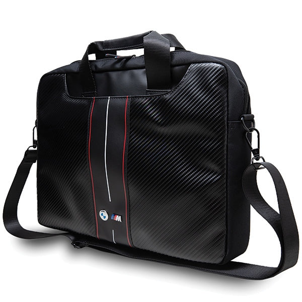BMW Carbon &amp; Red Stripes bag for a 16" laptop - black