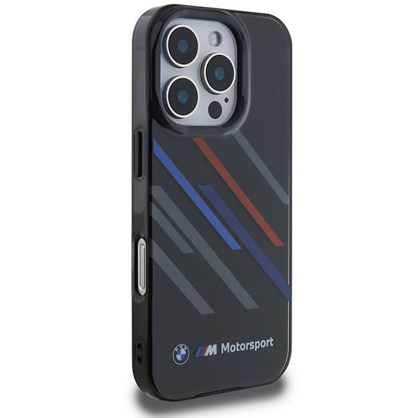 BMW Motosport IML Random Stripes iPhone 16 Pro Case - Black