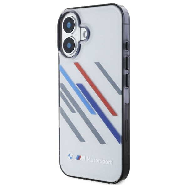 BMW Motosport IML Random Stripes iPhone 16 Plus Case - Gray
