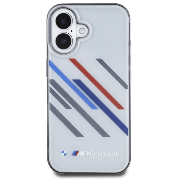 BMW Motosport IML Random Stripes iPhone 16 Plus Case - Gray