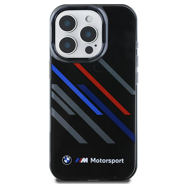 BMW Motosport IML Random Stripes iPhone 16 Pro Max Case - Black
