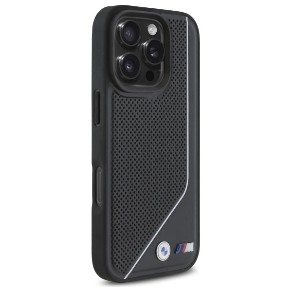BMW M Perforated Twisted Line MagSafe case for iPhone 16 Pro - black