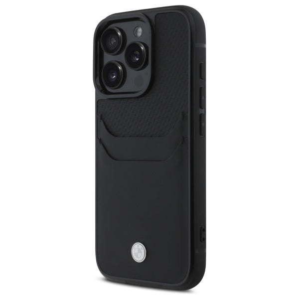BMW Sign Leather Cardslot Case for iPhone 16 Pro Max - Black