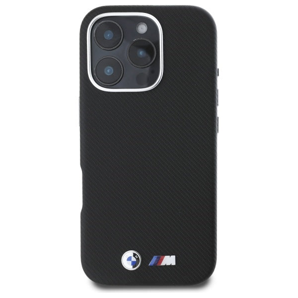 BMW M Edition Kevlar Wrapped Metal iPhone 16 Pro Max Case - Black